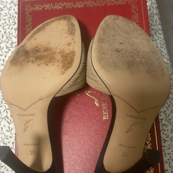 Rene Caovilla size 38 Tes Beige Raso Nero - Picture 6 of 10